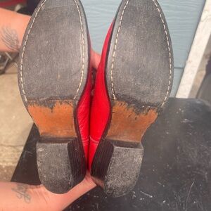 Girls red cow girl boots